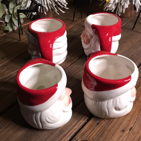 Pottery Barn Hand Painted Vintage Style Santa Claus Holiday Mugs 16oz - Set of 4 - Picture 15 of 16